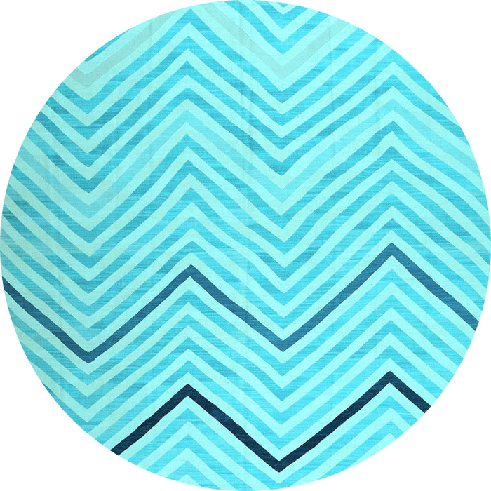 Round Machine Washable Abstract Light Blue Contemporary Rug, wshcon1710lblu