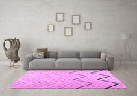 Machine Washable Abstract Pink Contemporary Rug, wshcon1710pnk