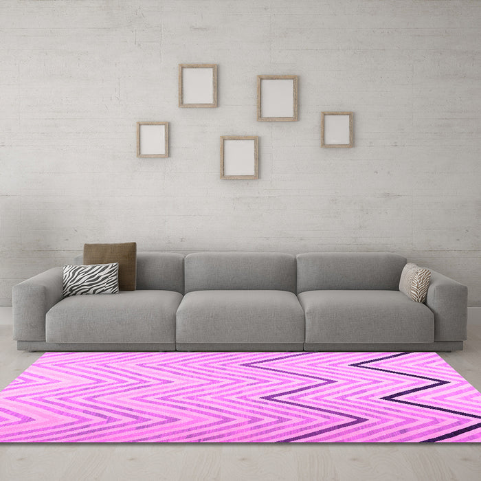 Machine Washable Abstract Pink Contemporary Rug in a Living Room, wshcon1710pnk