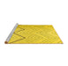 Sideview of Machine Washable Abstract Yellow Contemporary Rug, wshcon1710yw