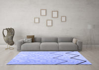 Machine Washable Abstract Blue Contemporary Rug, wshcon1710blu