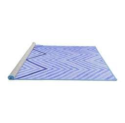 Sideview of Machine Washable Abstract Blue Contemporary Rug, wshcon1710blu