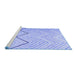 Sideview of Machine Washable Abstract Blue Contemporary Rug, wshcon1710blu