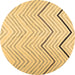 Round Abstract Brown Contemporary Rug, con1710brn