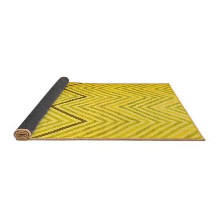 Sideview of Abstract Yellow Contemporary Rug, con1710yw