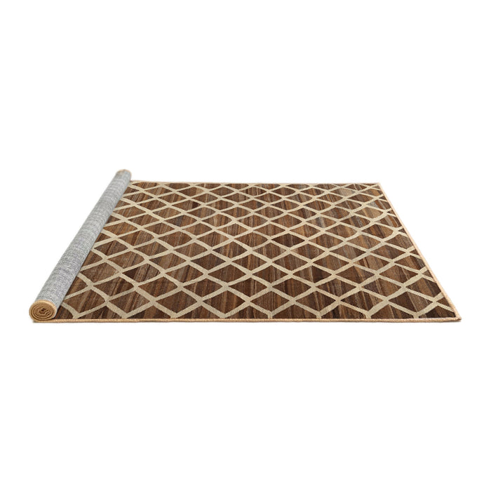 Serging Thickness of Machine Washable Contemporary Saddle Brown Rug, wshcon1711