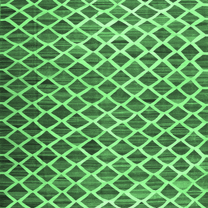 Square Abstract Emerald Green Contemporary Rug, con1711emgrn