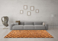 Machine Washable Abstract Orange Contemporary Rug, wshcon1711org