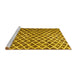 Sideview of Machine Washable Abstract Yellow Contemporary Rug, wshcon1711yw