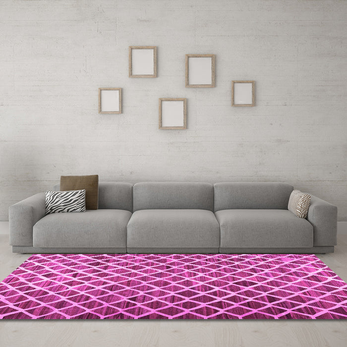 Machine Washable Abstract Pink Contemporary Rug in a Living Room, wshcon1711pnk