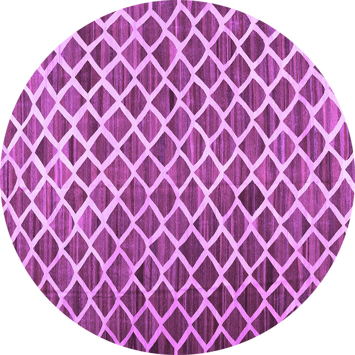 Round Abstract Purple Contemporary Rug, con1711pur