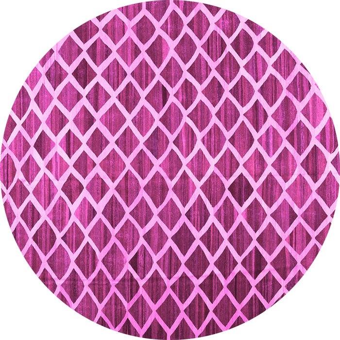 Round Abstract Pink Contemporary Rug, con1711pnk