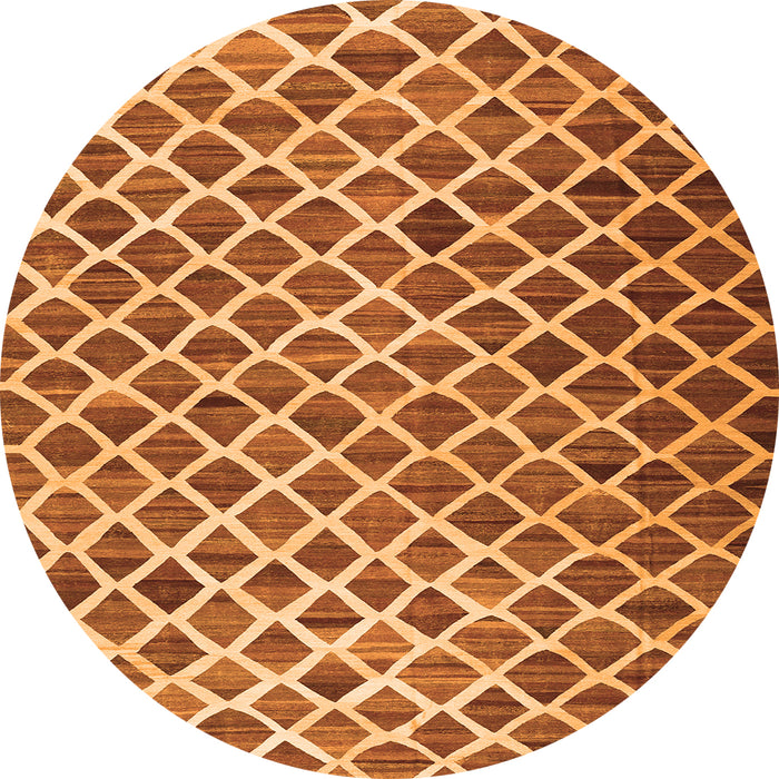 Square Abstract Orange Contemporary Rug, con1711org