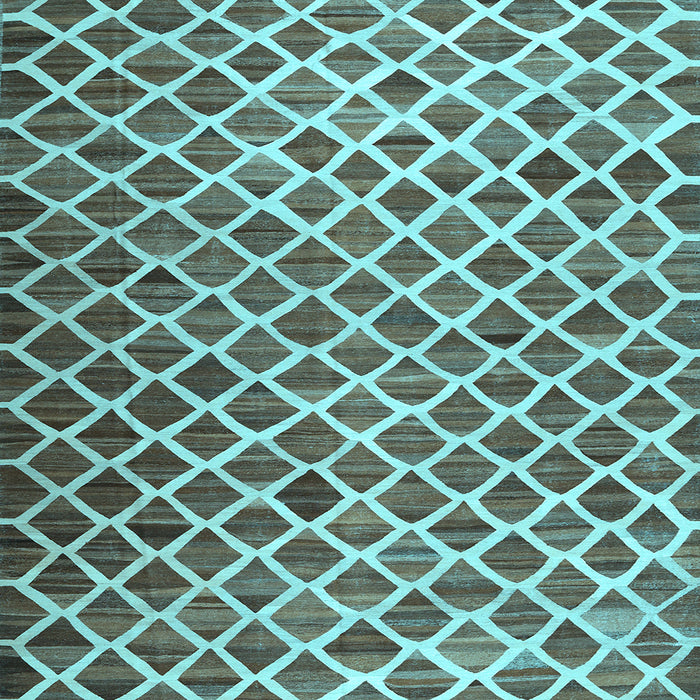 Square Abstract Light Blue Contemporary Rug, con1711lblu