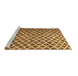 Sideview of Machine Washable Abstract Brown Contemporary Rug, wshcon1711brn