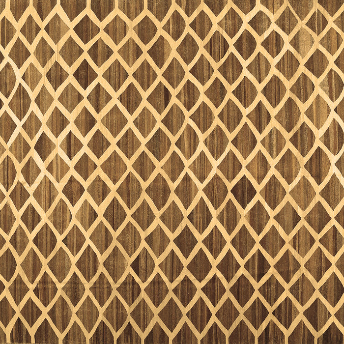 Square Machine Washable Abstract Brown Contemporary Rug, wshcon1711brn