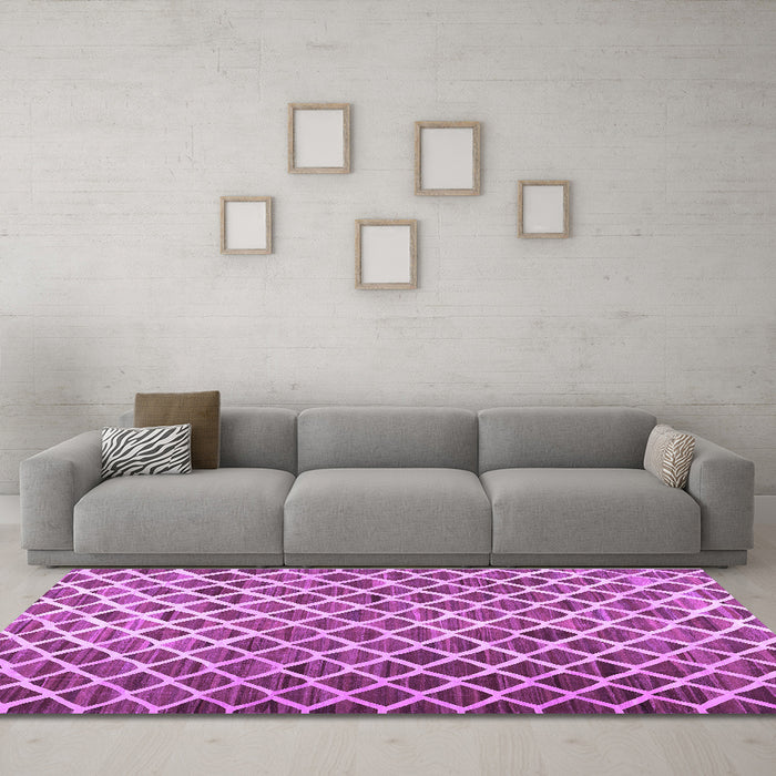 Machine Washable Abstract Purple Contemporary Area Rugs in a Living Room, wshcon1711pur