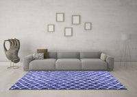 Machine Washable Abstract Blue Contemporary Rug, wshcon1711blu