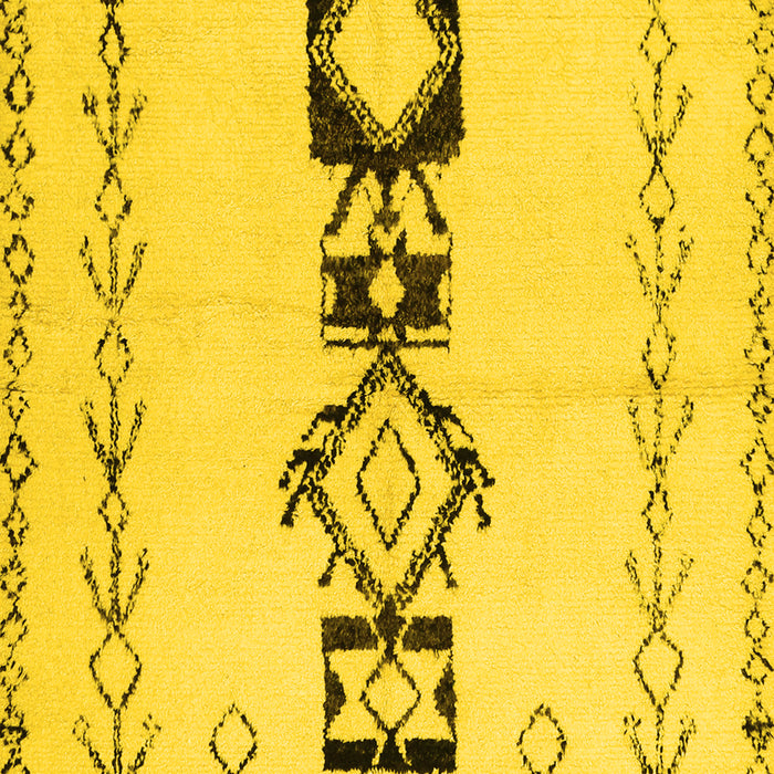 Machine Washable Solid Yellow Modern Rug, wshcon1712yw