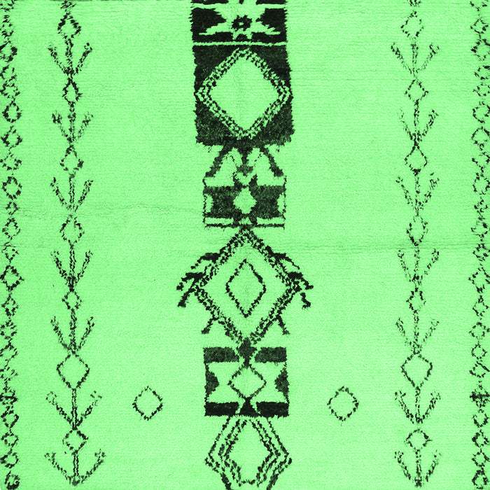 Square Machine Washable Solid Emerald Green Modern Area Rugs, wshcon1712emgrn