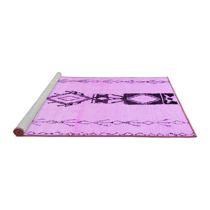 Sideview of Machine Washable Solid Purple Modern Area Rugs, wshcon1712pur