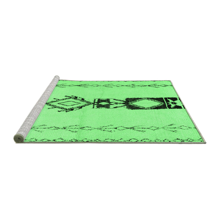 Sideview of Machine Washable Solid Emerald Green Modern Area Rugs, wshcon1712emgrn
