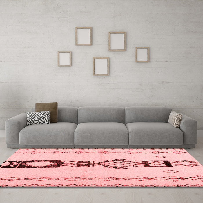 Modern Red Washable Rugs