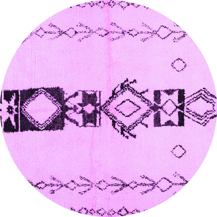 Round Solid Purple Modern Rug, con1712pur