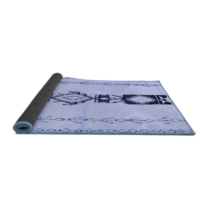 Sideview of Solid Blue Modern Rug, con1712blu
