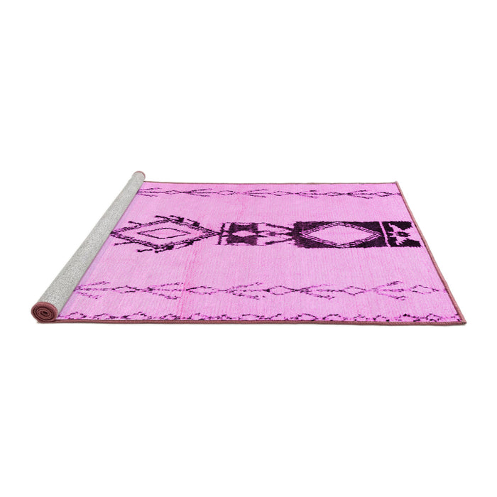 Sideview of Machine Washable Solid Pink Modern Rug, wshcon1712pnk