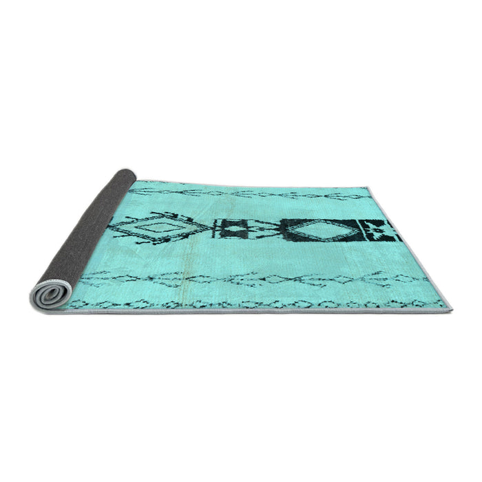 Sideview of Solid Light Blue Modern Rug, con1712lblu