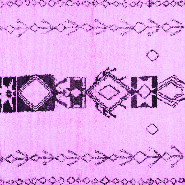 Square Machine Washable Solid Purple Modern Area Rugs, wshcon1712pur