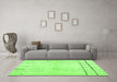 Machine Washable Solid Green Modern Area Rugs in a Living Room,, wshcon1713grn