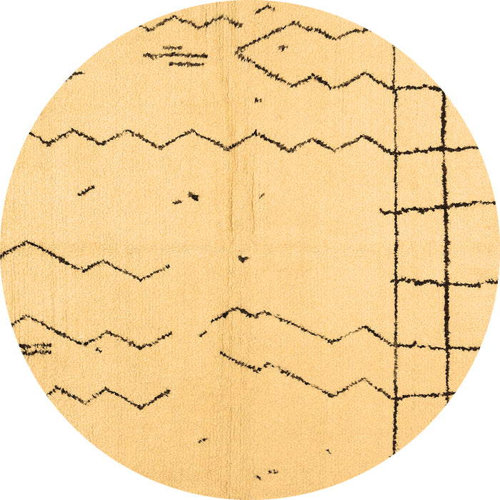 Round Machine Washable Solid Brown Modern Rug, wshcon1713brn