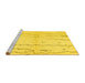 Sideview of Machine Washable Solid Yellow Modern Rug, wshcon1713yw