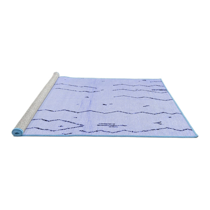 Sideview of Machine Washable Solid Blue Modern Rug, wshcon1713blu