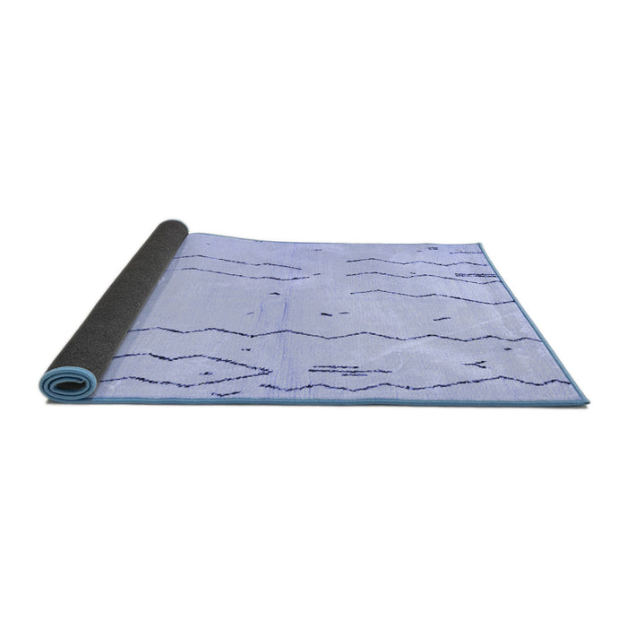 Sideview of Solid Blue Modern Rug, con1713blu