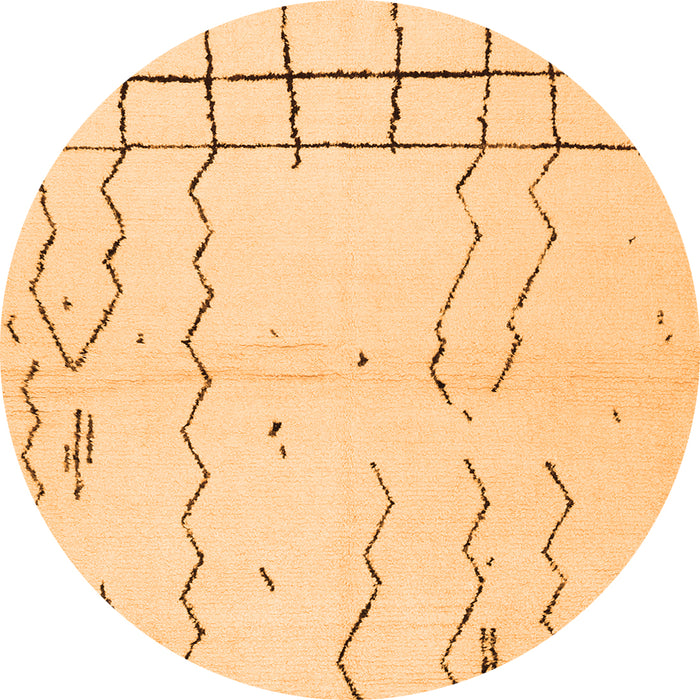 Square Solid Orange Modern Rug, con1713org