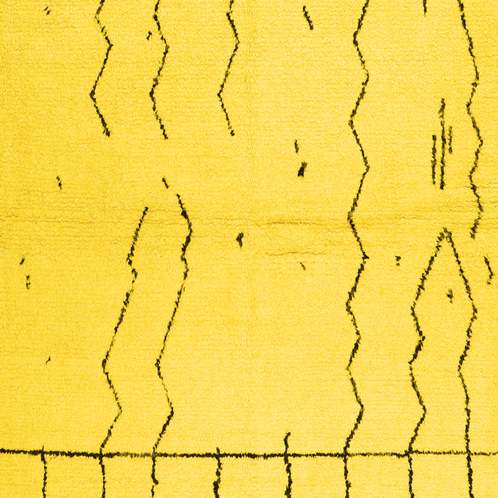 Machine Washable Solid Yellow Modern Rug, wshcon1713yw