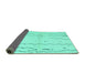 Sideview of Solid Turquoise Modern Rug, con1713turq