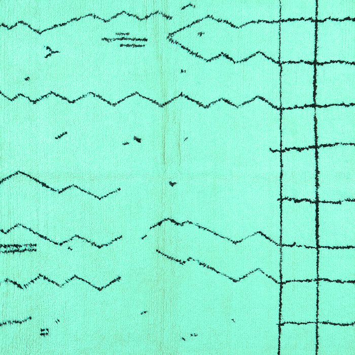 Square Machine Washable Solid Turquoise Modern Area Rugs, wshcon1713turq