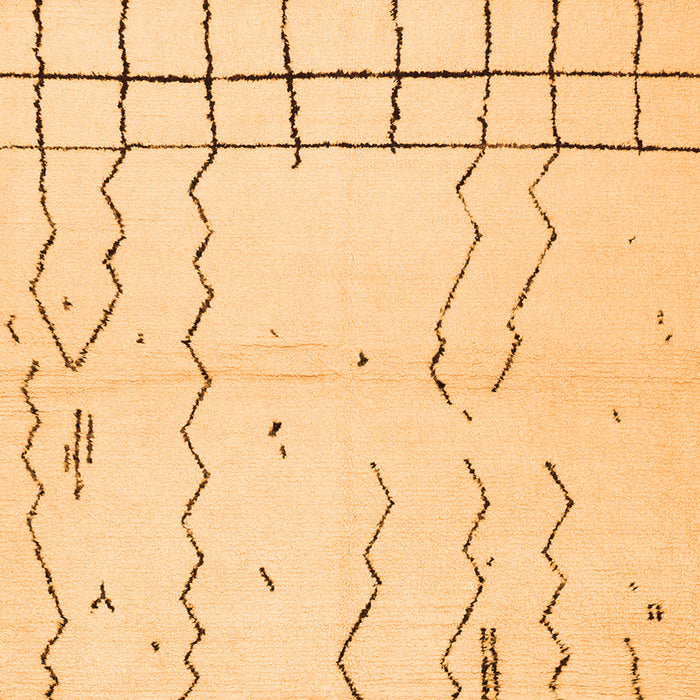 Serging Thickness of Solid Orange Modern Rug, con1713org