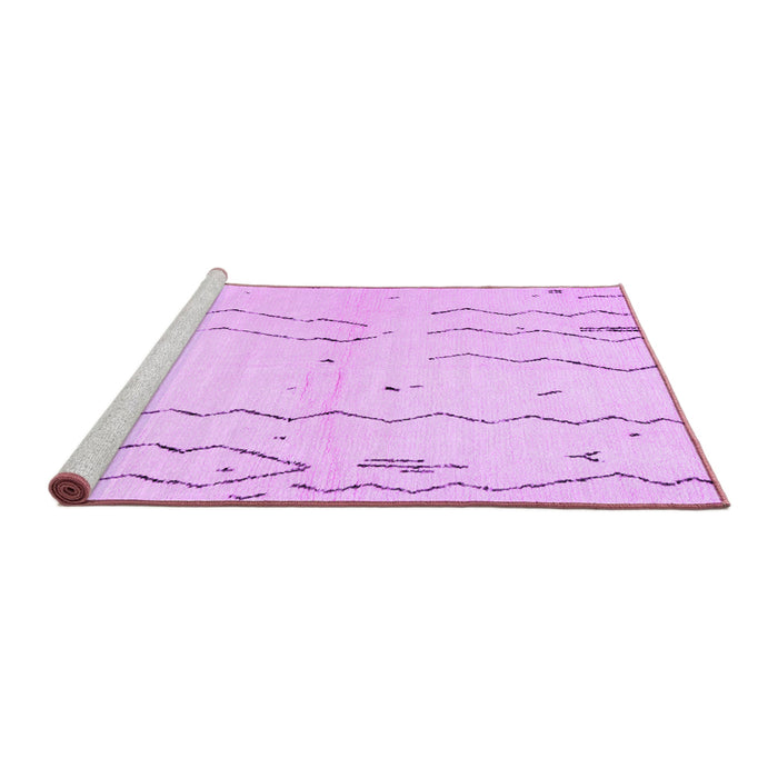 Sideview of Machine Washable Solid Purple Modern Area Rugs, wshcon1713pur