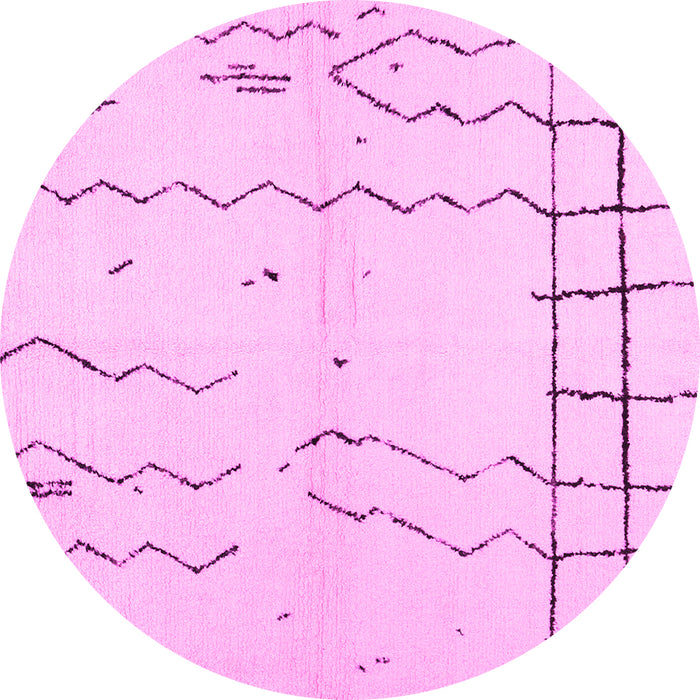 Round Solid Pink Modern Rug, con1713pnk