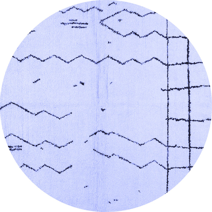 Round Solid Blue Modern Rug, con1713blu