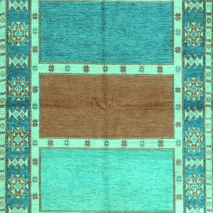 Machine Washable Southwestern Turquoise Country Area Rugs, wshcon1714turq