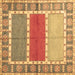 Square Southwestern Brown Country Rug, con1714brn