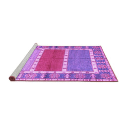 Sideview of Machine Washable Southwestern Purple Country Area Rugs, wshcon1714pur