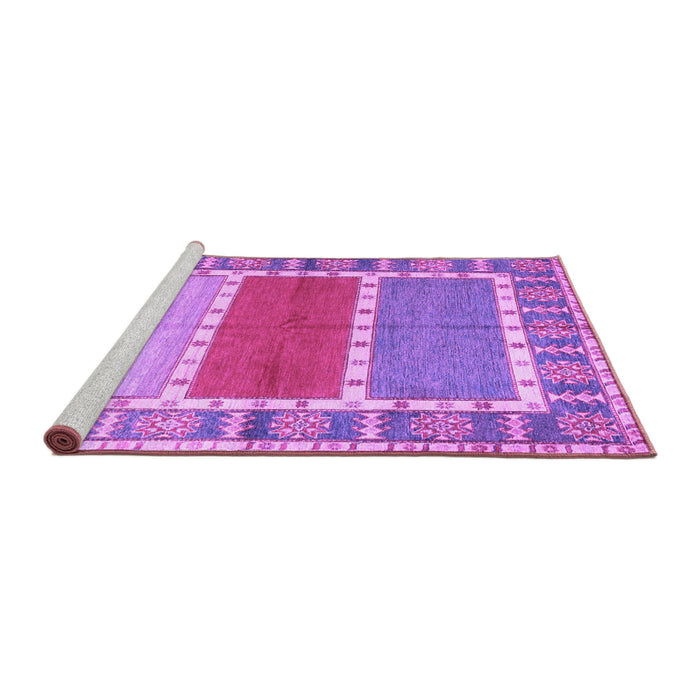 Sideview of Machine Washable Southwestern Purple Country Area Rugs, wshcon1714pur