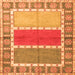 Round Machine Washable Southwestern Orange Country Area Rugs, wshcon1714org